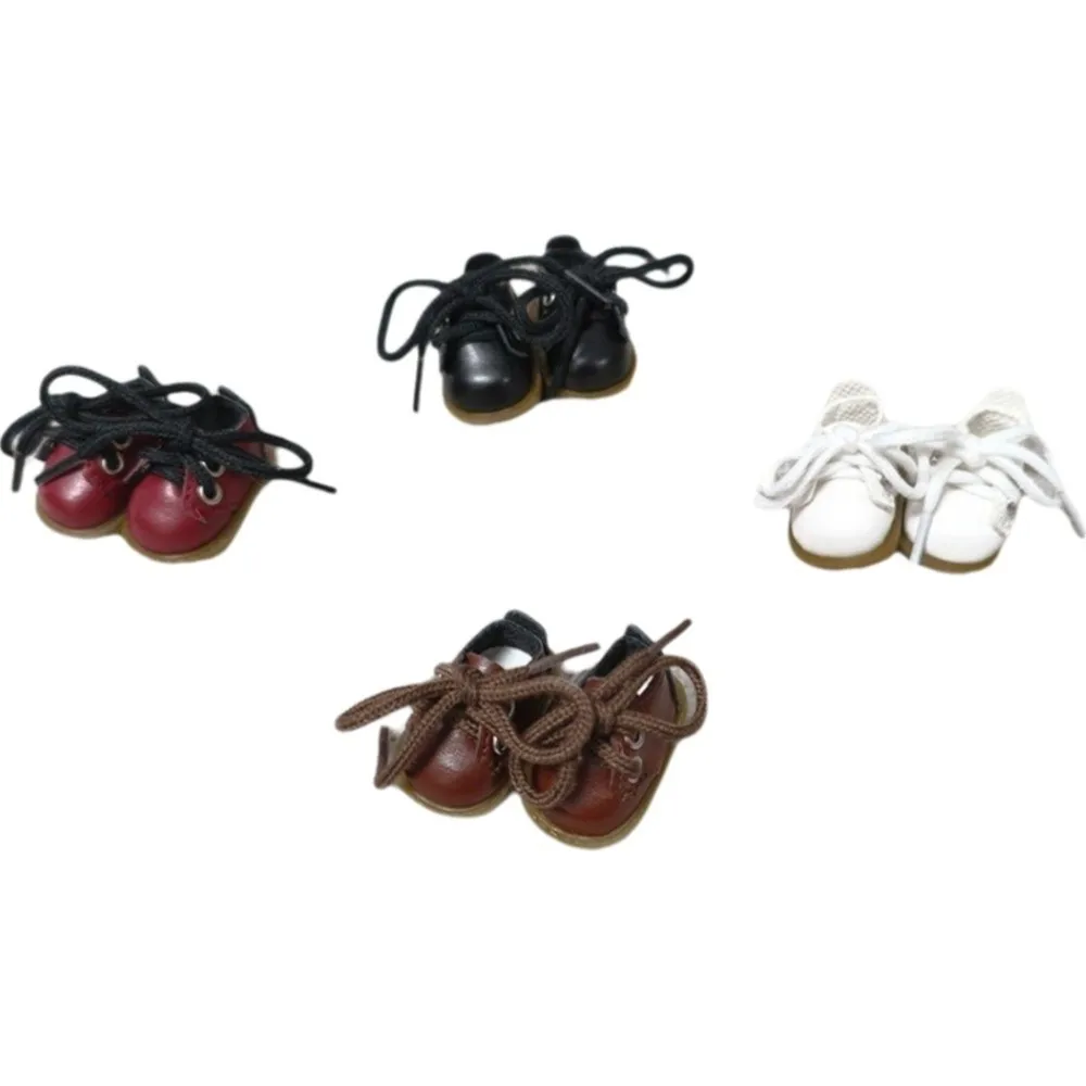 Belle Mini 3.8*2.2*2.4CM chaussures de poupée BJD chaussures en cuir Oxford semelle chaussures de poupée à lacets chaussures en cuir de poupée 1/6 BJD