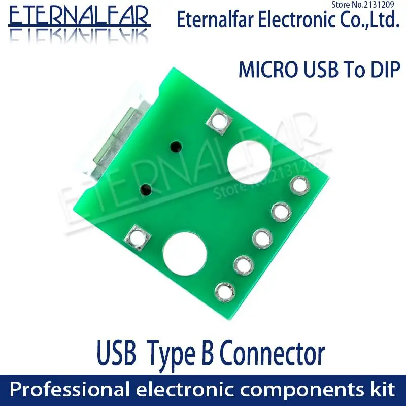 MK5P MICRO USB To DIP Adapter 5pin Female Connector Type B PCB Converter Breadboard Mini USB-01 Switch Board SMT Mother Seat