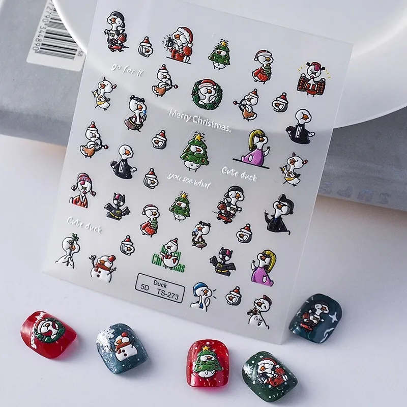 Adesivos de Natal para unhas Conjunto de pacotes de adesivos 3D - Acessórios de arte Suprimentos Materiais Produtos Mercadorias Decalques Designs para manicure