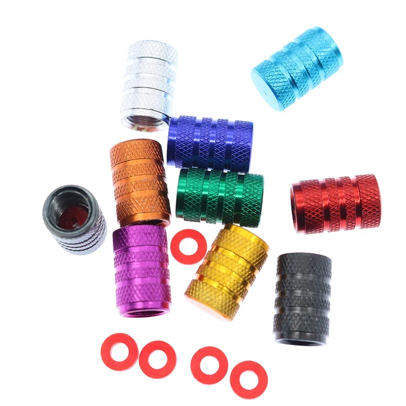 4PCS Car Tire Valve Stem Caps Knurled Tire Valve Caps Aluminum Wheel Stem Valve Caps Dustproof Wheel Tire Covers