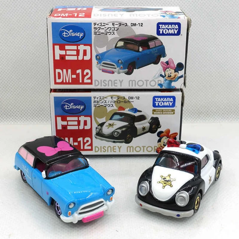Takara Tomy Disney Tomica Dm-12 Alloy Model Car Minnie Mouse Patrol Car Convertible Diecast Vehicle For Collection Hobby Display