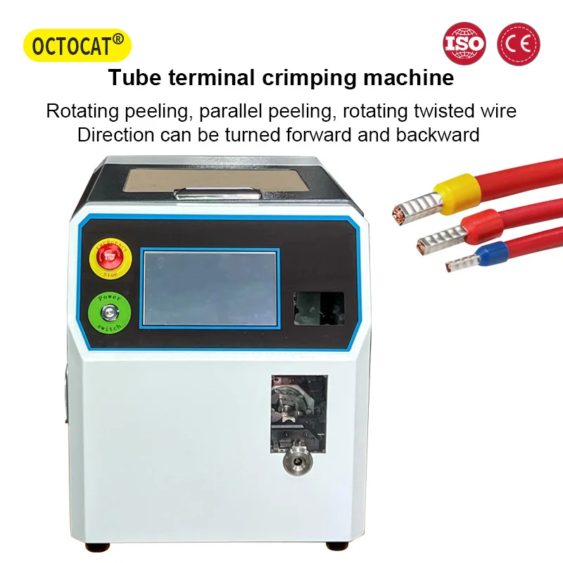 OCTOCAT 0.5-16mm2 Terminal Machine Electric Semi Automatic Pre-insulated Terminal Wire Stripping And Crimping Machine