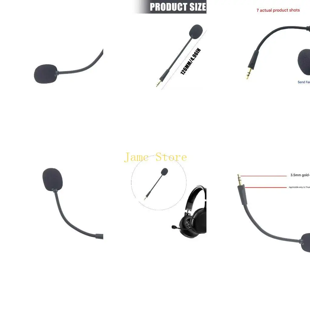 LX0B Replacement Microphone for Gaming Headset Detachable Noise Cancelling