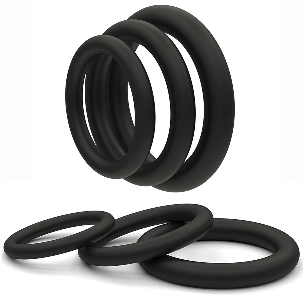 Cock Rings 3PCS Flash In The Night Lock Durable Silicone Penis Ring Sex Toys for Men Male Delay Ejaculation Scrotum Lock Ring