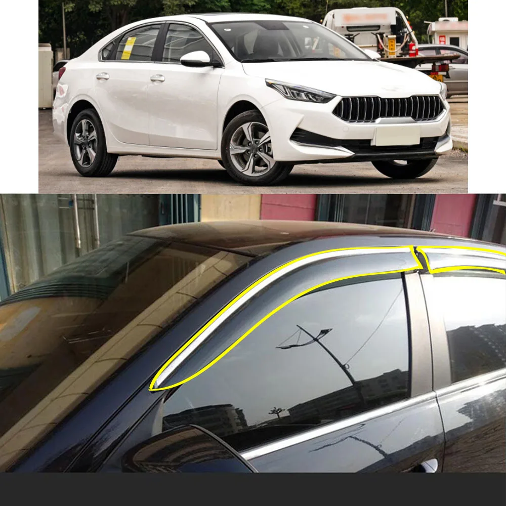 

Car Body Styling Sticker Plastic Window Glass Wind Visor Rain/Sun Guard Vent Parts For KIA K3 Sedan 2019 2020 2021 2022