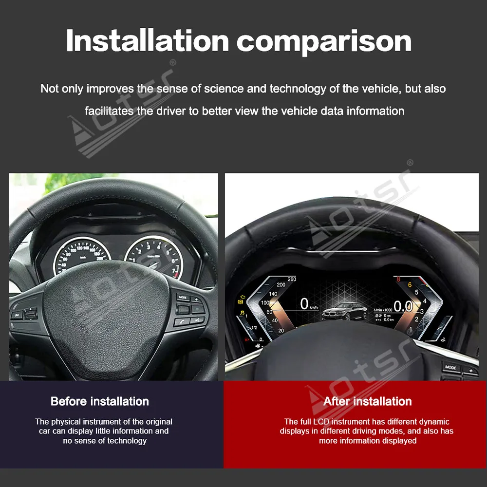 Dashboard Display LCD Digital Instrument Cluster For BMW 1/2 Series F20/52/22/45 X1/X2 F48/F49/F39 Speedometer Odometer Cockpit