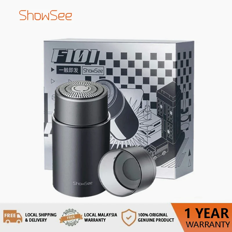 ShowSee Smart Sensor Shaver Portable IPX7 Waterproof Razor Induction Start Magnetic Protective Cover F101-GY