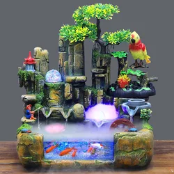 Simulated Landscape Ornaments Fish Tank Fountain Waterfall Restaurant Decorations Spray With LED Light Rockery Fish Tank