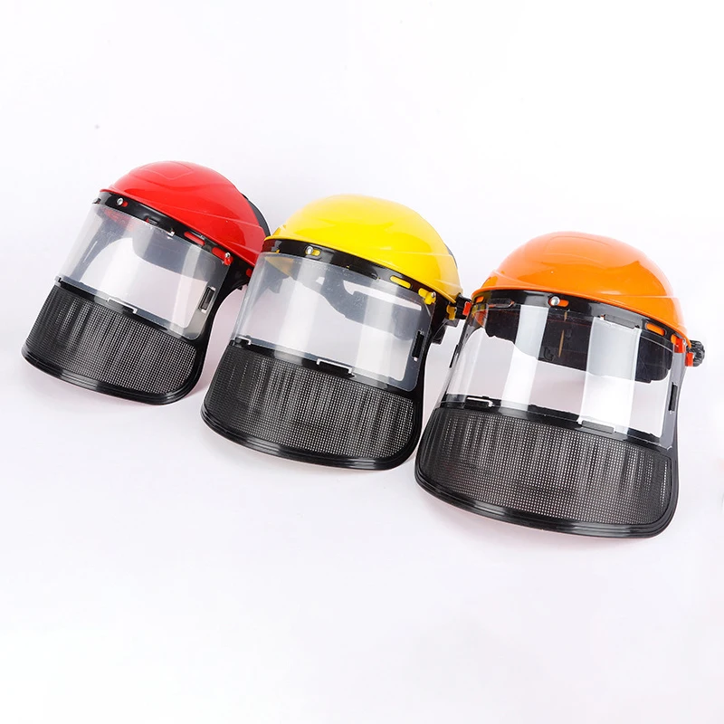 Garden Grass Trimmer Weed Wacker Safety Helmet Hat With Full Face Mesh Mask For Logging Brush Cutter Forestry Protection image 2