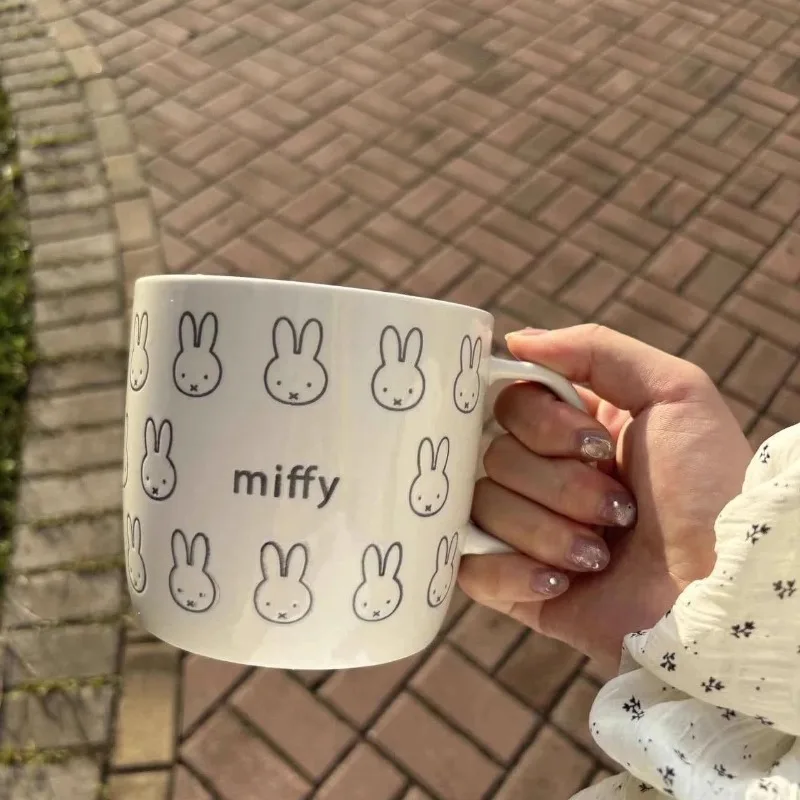 

New Kawaii Miffy Cute Cartoon Miffy 600ML Ceramic Mug with High Appearance and Large Capacity Office Coffee Cup Children's Gift