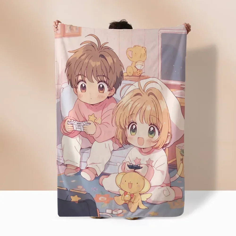 Cardcaptor Sakura Beach Towel Designer Blanket for Sofas Sofa Blankets King Size Home and Decoration Knitted Plaid Bed Throw