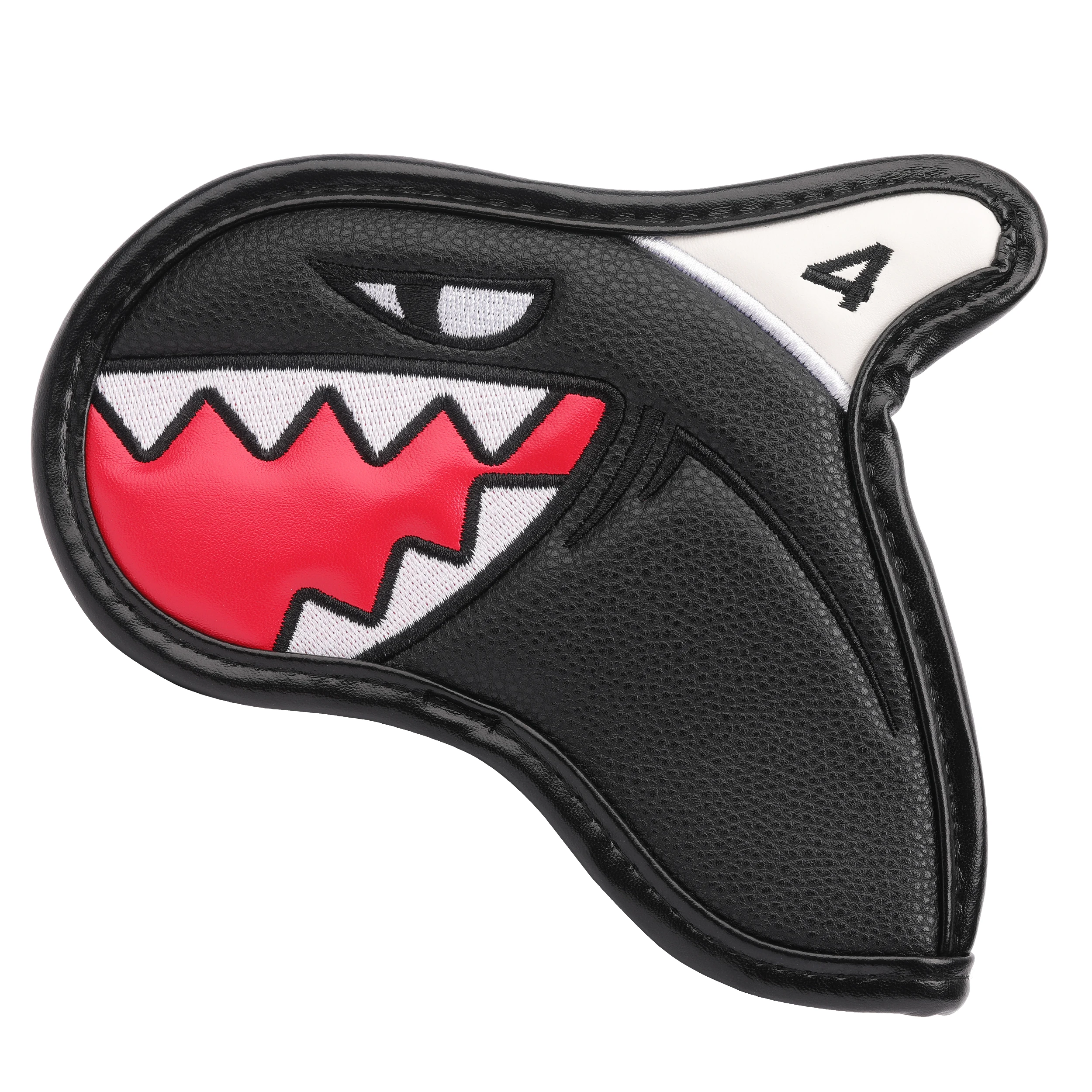 Mới Trắng Đen Biển Cá Mập Golf Sắt Đầu Có Da PU Golf Câu Lạc Bộ Là Bộ Headcover # 4-9PAS Dành Cho Người Đàn Ông phụ Nữ