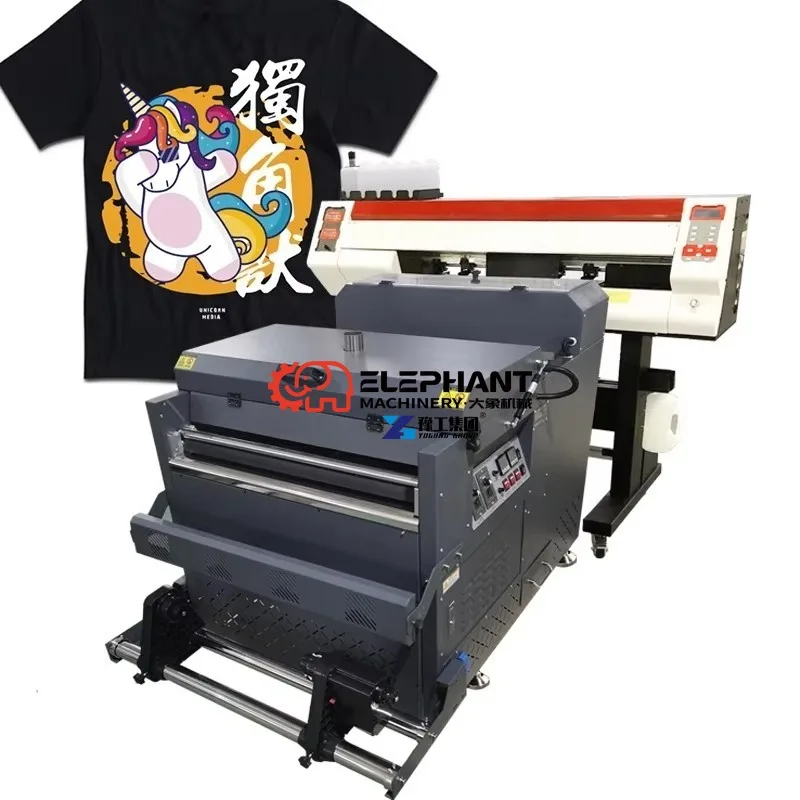 Digital Pigment 60cm 24'' Audley Dtf Printer I3200 Head Printing Machine Price with White Color and Shake Powder Dryer