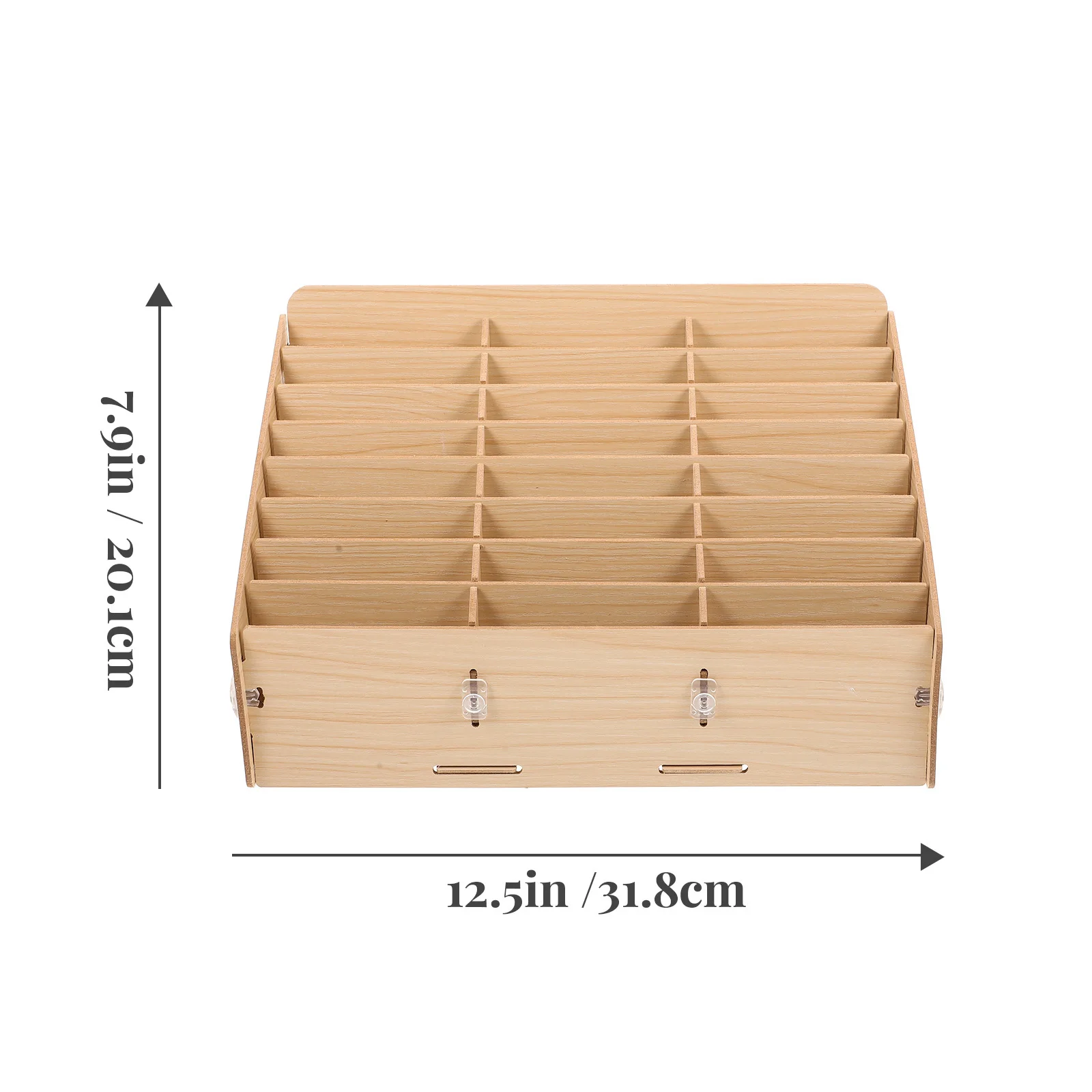Wooden Desktop Organizer Multiple Compartments Storage Box For Office Home School Phone Management Tabletop Holder Wood