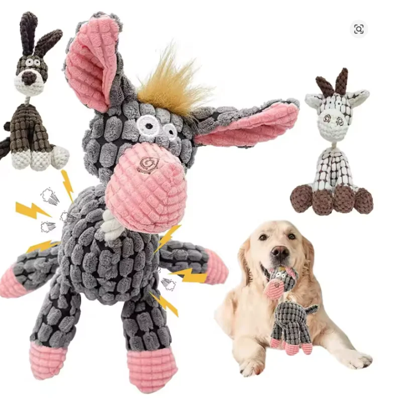 Brinquedo Interativo de Corda de Algodão para Gatos e Cães, Cinza/Marrom, Pelúcia com Som, Jogo de Treinamento para Animais de Estimação, Atividade Criativa de Morder e Brincar
