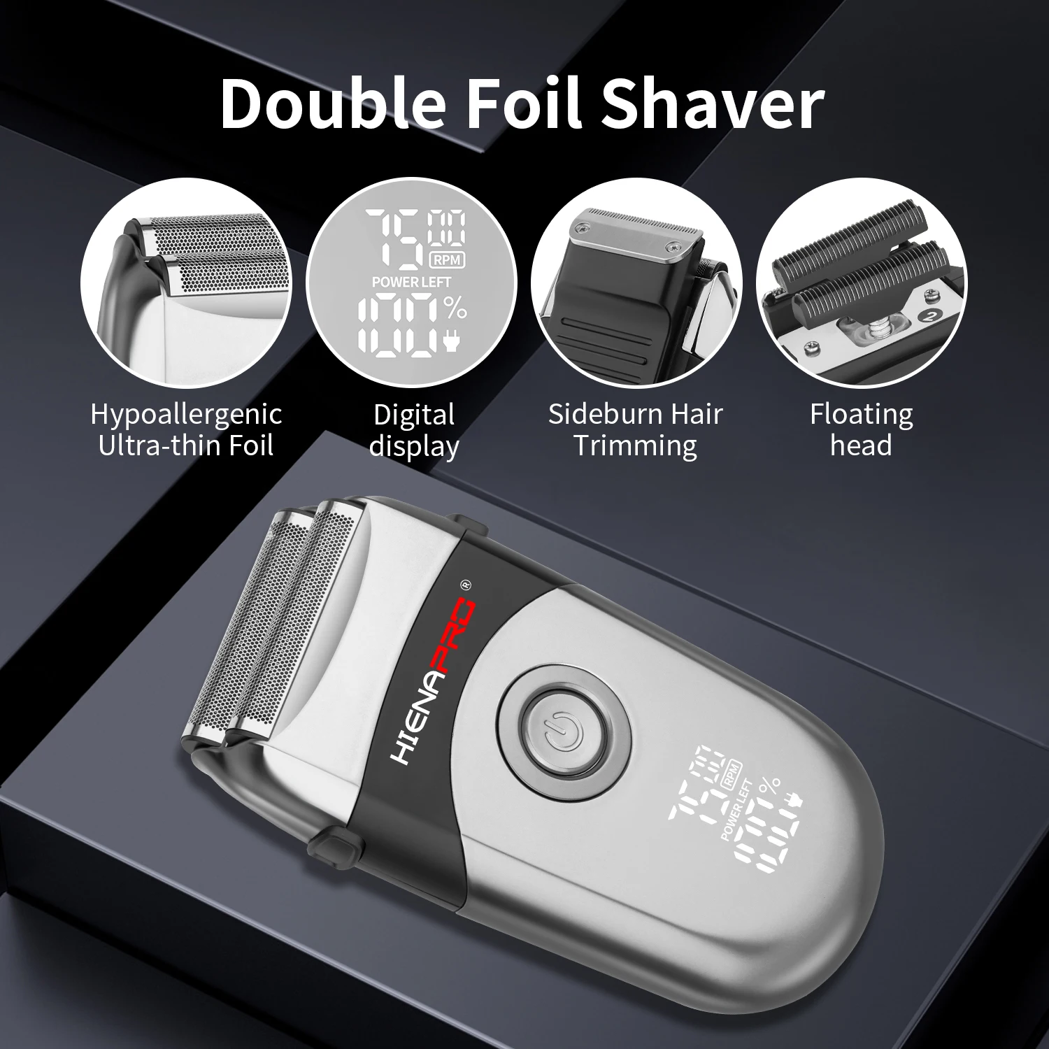 HIENA PRO hair shaver Professional Beard Trimmer Electric Razor Knob Metal Shaving Machine for Men Beard Trimmer Foil