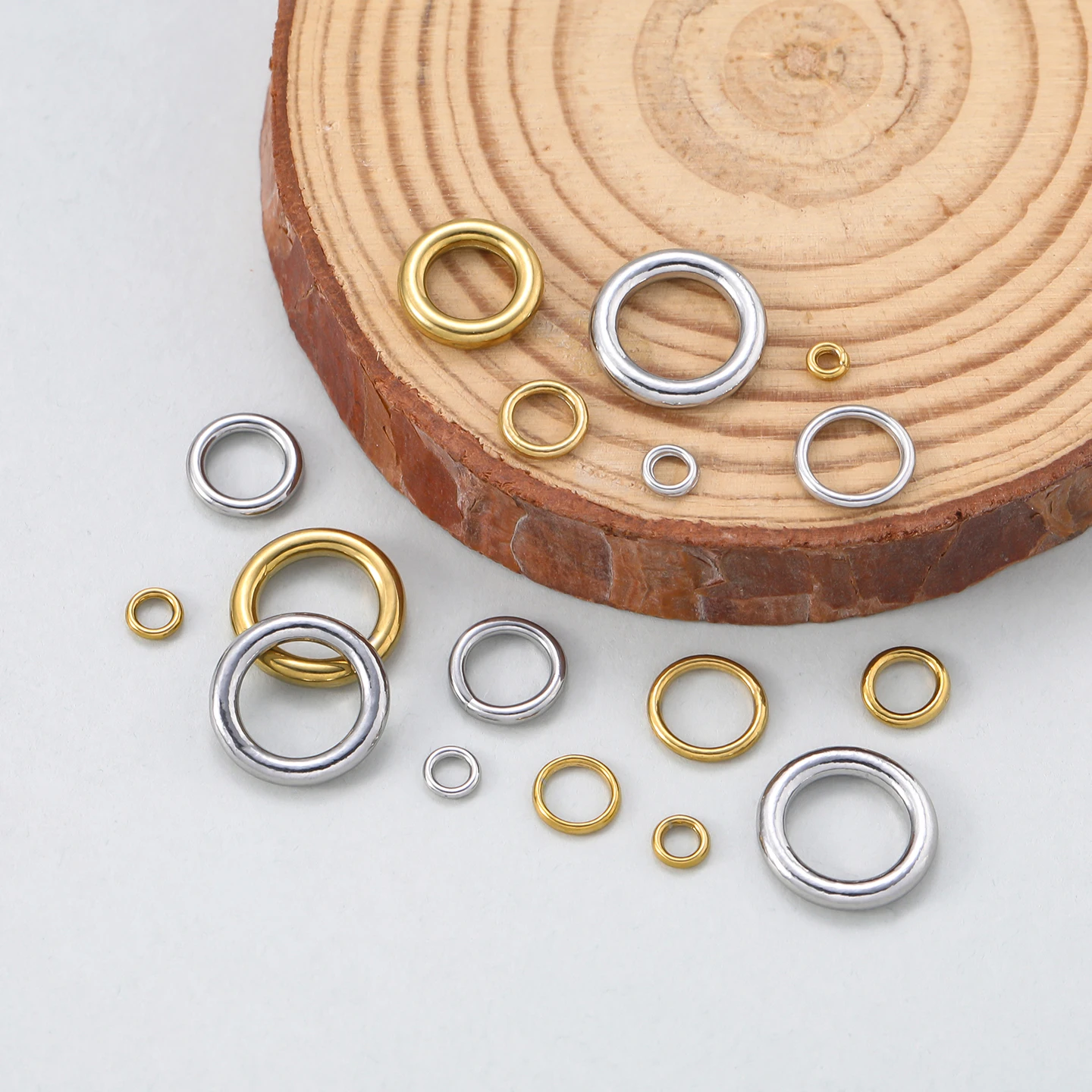 

5/10Pcs/Lot 304 Stainless Steel Gold Closed Soldered Round Jump Rings for DIY Necklace Earrings Jewelry Making Accessories