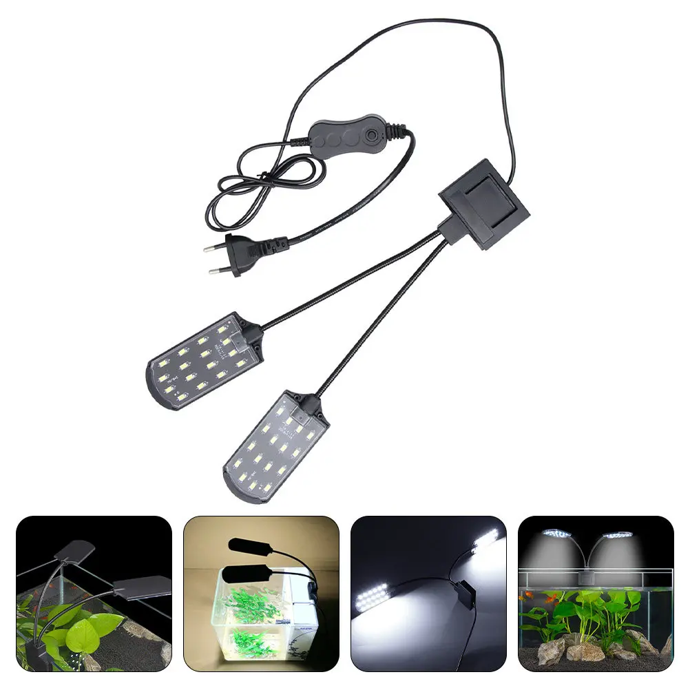 

1Pcs Clip-on LED Aquarium Lamp Double Head Fish Tank Light Professional Aquarium Lighting Tool Aquatic Plant Growth Light