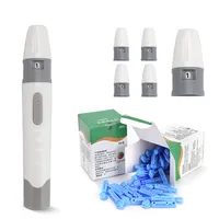 Lancet Pen Adjustable Depth Blood Sampling Glucose Test Pen for Diabetics Blood Collect 50pcs Lancing Device