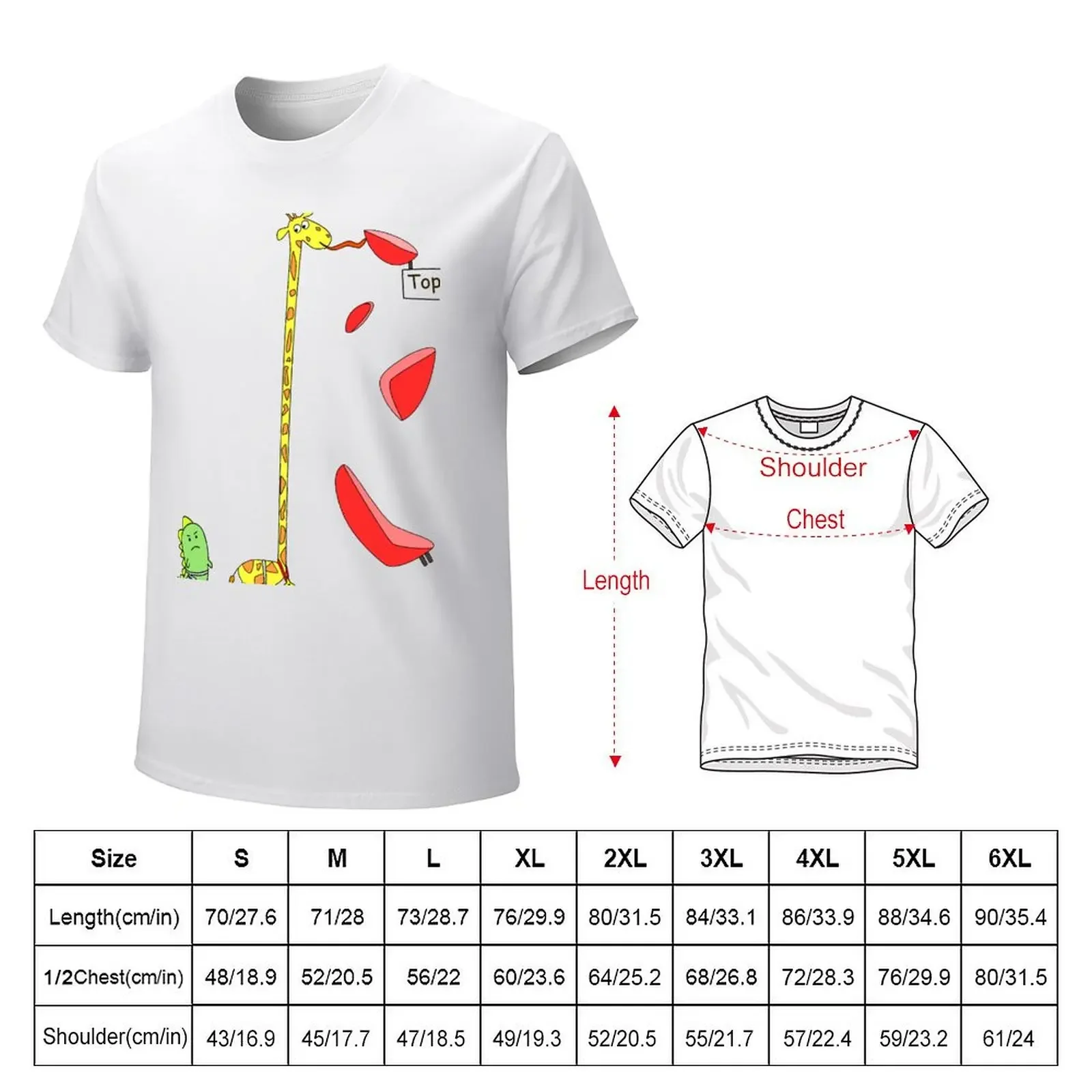 Giraffe and Dino climbing Climbing competition Bouldering T-shirt anime clothes for a boy Blouse mens funny t shirts