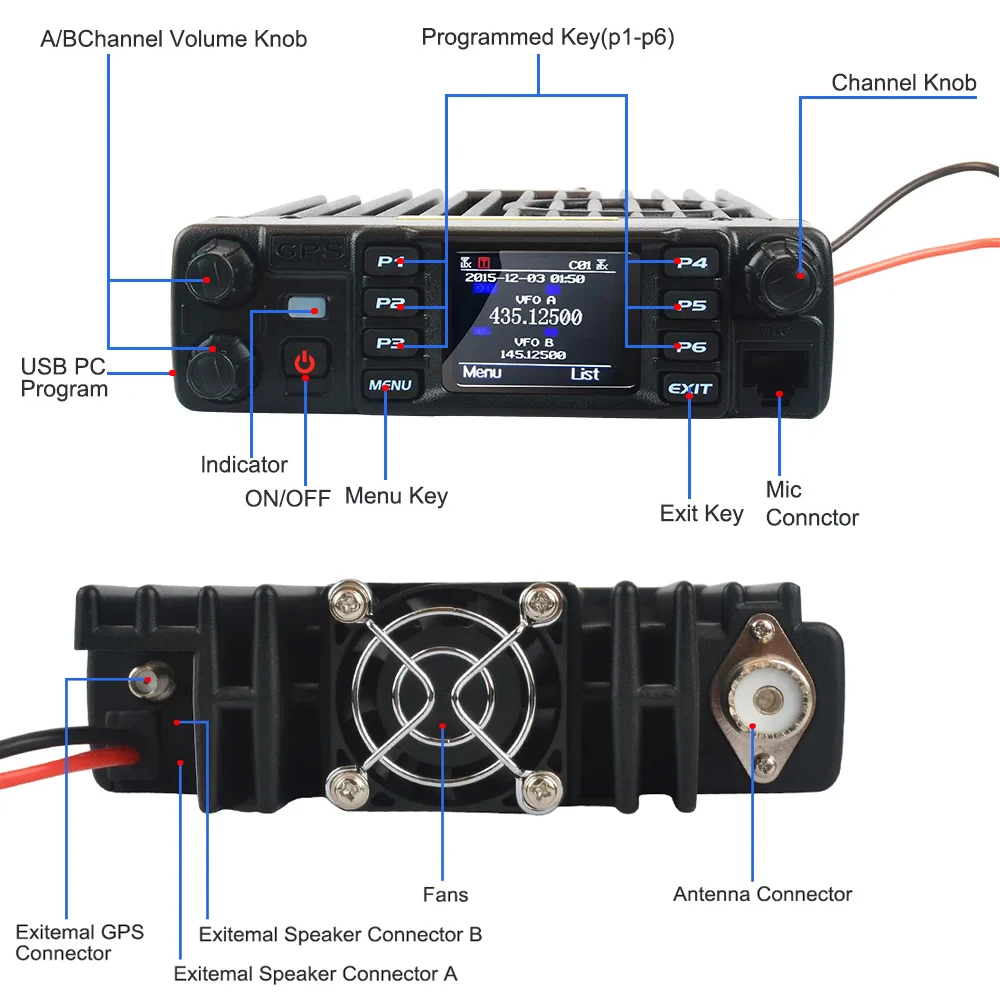 Anytone AT-D578UV PRO DMR Digital Radio 50W Dual Band Long Range Walkie Talkie with GPS APRS Wireless PTT Car Moblie Radio