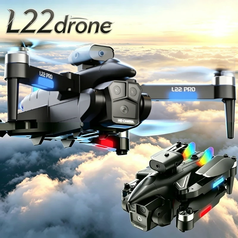 L22 Pro Drone, Triple Cameras, GPS & Optical Flow Positioning, WiFi Obstacle Avoidance, Foldable RC Quadcopter Toy for Adults