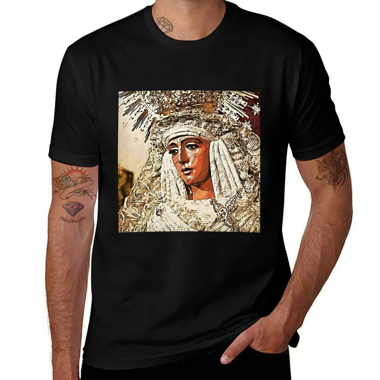 Seville, Esperanza de Triana T-Shirt Active Sports Short Sleeve Cotton Shirt
