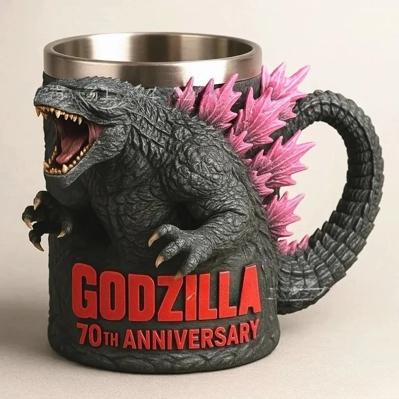 【即購入ok!!】キングギドラ 70周年マグカップ 3Dデザイン 13 センチメートル新ゴジラ 70 周年記念 3D マグゴジラ 70 周年記念
