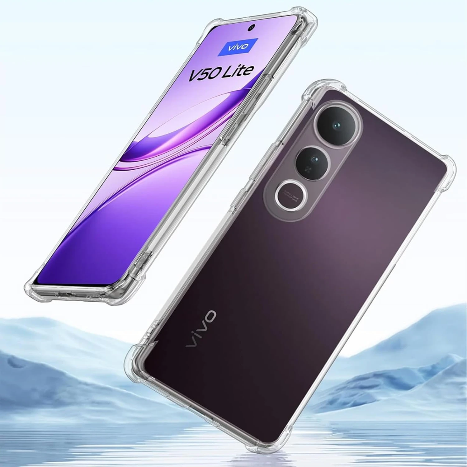 Odporna na wstrząsy obudowa TPU z czterema rogami dla Vivo V50 Lite 5G Pokrowiec ochronny Przezroczysty Capa Fundas Coque