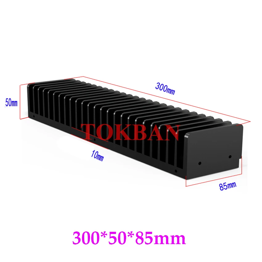 Tokban Audio 1 Pcs 300*50*67/85/90/115mm All Aluminum Class A Power Amplifier Heat Sink for Diy Amplifier Audio Accessories