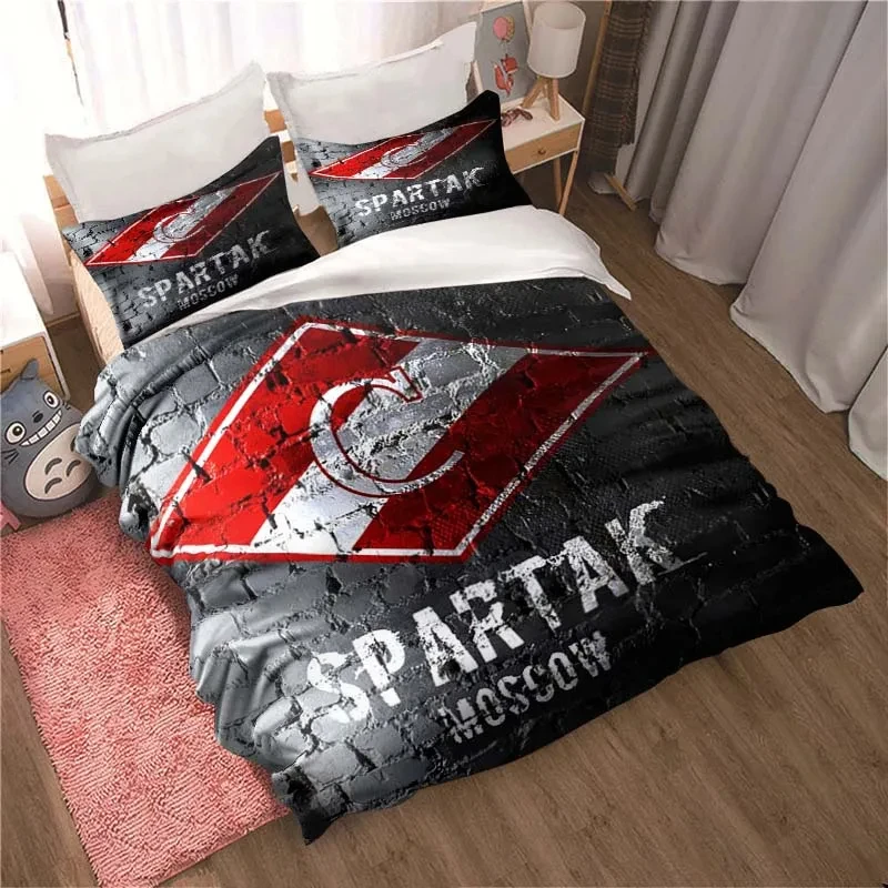 Imagem -05 - Spartak Moscow Futebol Print Conjunto de Cama Capa de Edredom Bonito Tampa de Cama com Fronha Cama Personalizada fc