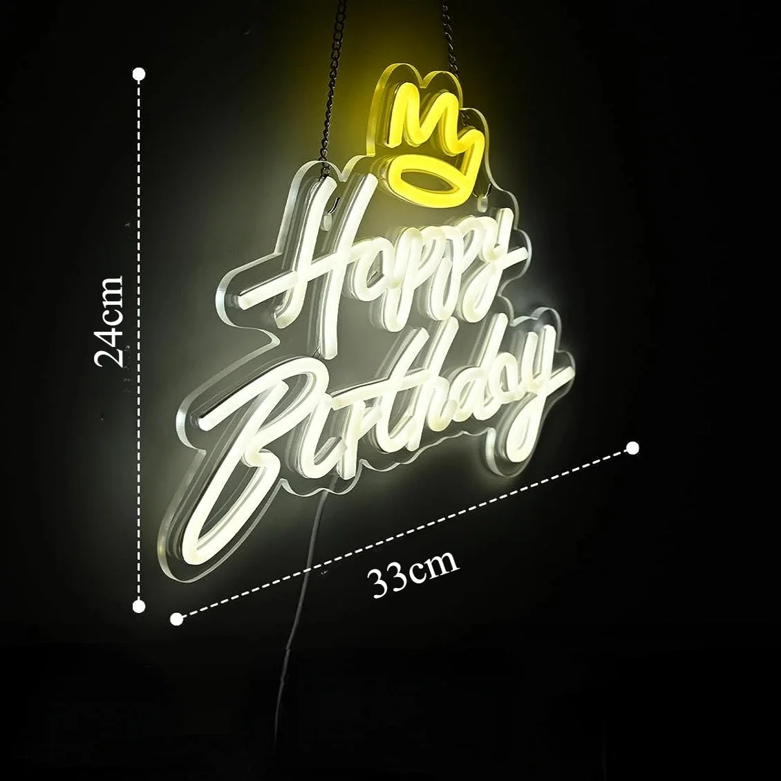 Happy Birthday Neon Sign For Wall Decor Reusable LED Neon Light  Birthday Party Decor Hanging Neon Night
