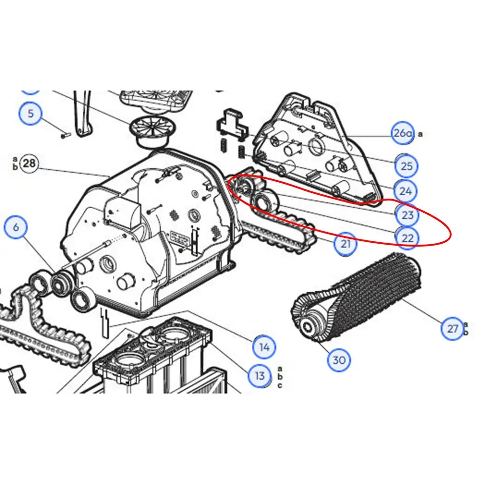 Drive Pulley Bearing Assembly Compatible with For Hayward For TigerShark Robotic Pool Cleaner Including 500 Series QC Plus Units