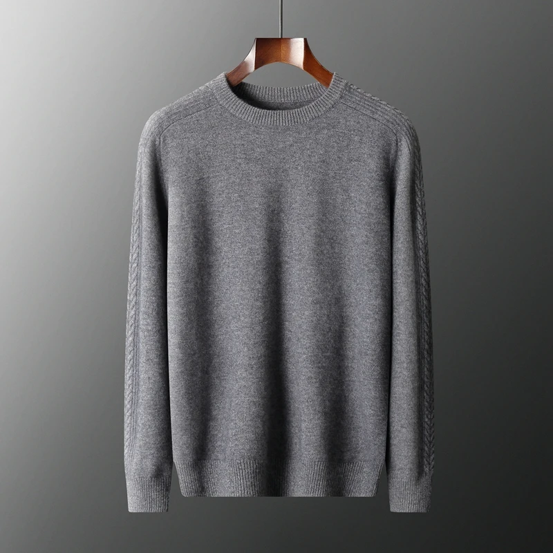 

New autumn/winter men's cashmere sweater casual solid color knitted pullover loose Blouse round neck thick Jumper Wool Tops warm