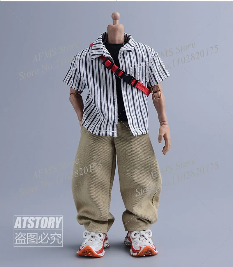ATStory-figura coleccionable a escala 1/12, pantalones sueltos, pantalones informales de moda urbana, muñecos corporales de figura de acción de soldado para hombres de 6 pulgadas