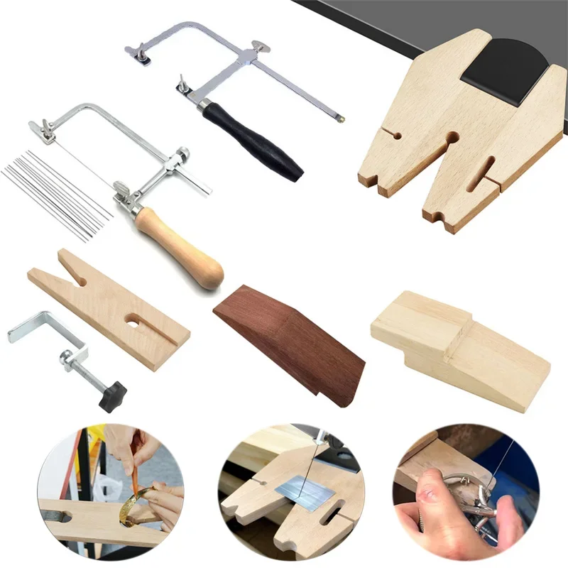 

Professional adjustable saw bow wooden handle jewelry U-shaped tops cover jig saw frame hand tool jeweler saw frame