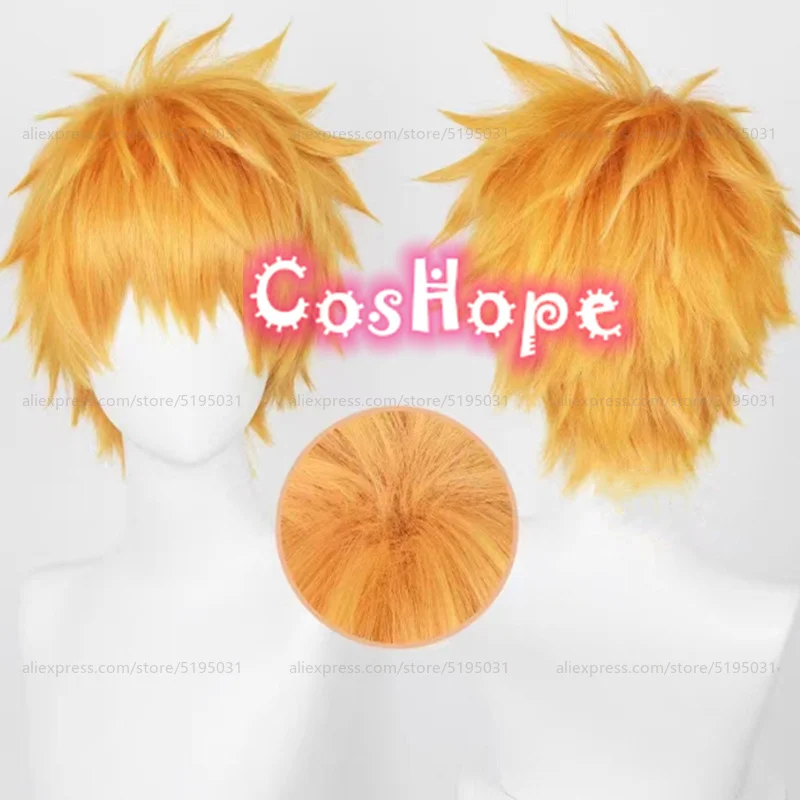 Kurosaki Ichigo Cosplay Wig Kunigami Rensuke Wig 30cm Orange Wig Cosplay Anime Cosplay Wigs Heat Resistant Synthetic Wigs