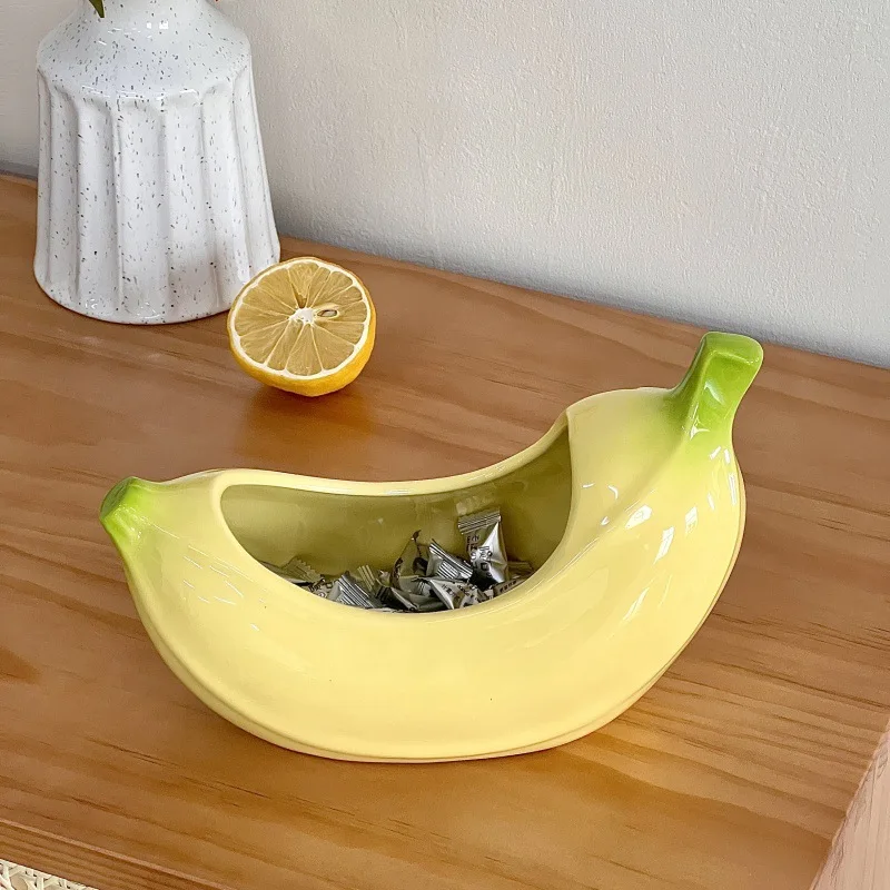 Creative Banana Shaped Storage Tray, Living Room Coffee Table, Dining Table Ceramic Ornaments, Multi-purpose Paper Drawer