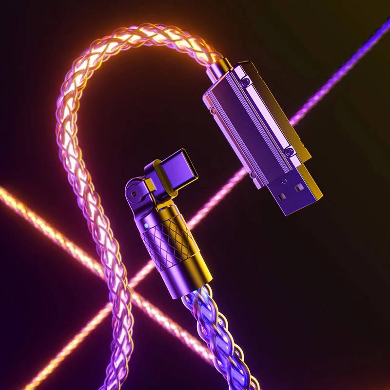 Type C Micro USB Luminous Mobile Phone Cable USB C Safe Fast Charging Cord Fit For Huawei Xiaomi Samsung USB Charge Line