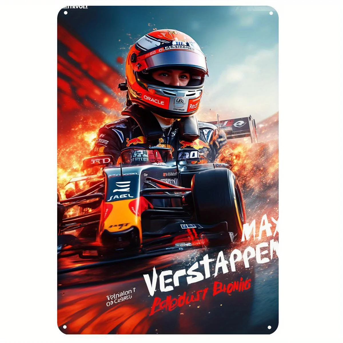 Letrero de metal Max: decoración con tema de carreras vibrantes, hierro perfecto para cuevas de hombre, bares deportivos, estudios y salas de fans, vagones de carreras