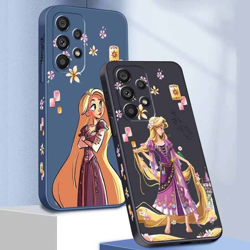 Girl Disney Tangled Rapunzel Liquid Left Rope For Samsung Note 20 10 A54 A31 A14 A03 A22 A34 A04 A24 Ultra Plus 5G Funda