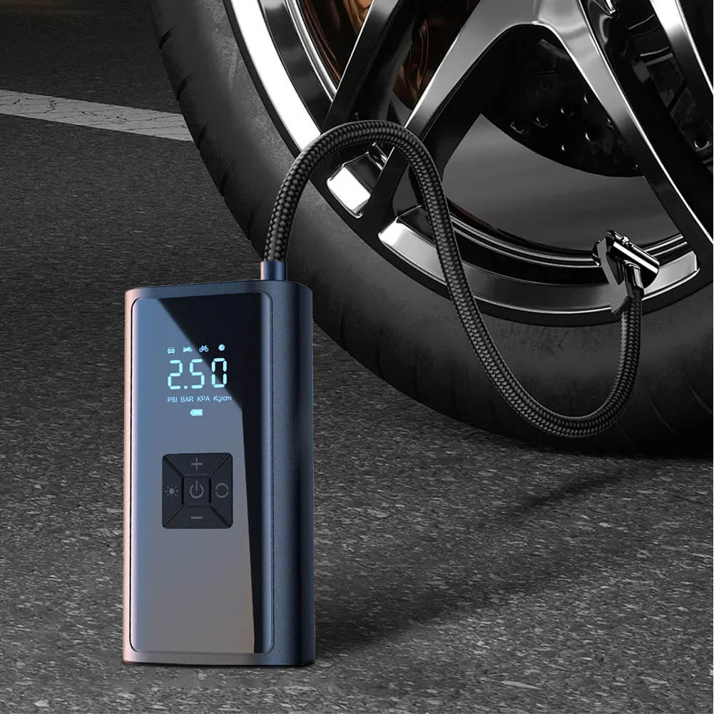 

150PSI портативный автомобильный насос со светодиодной подсветкой велосипедный воздушный компрессор автомобильный насос для накачивания шин для автомобиля велосипедный мяч
