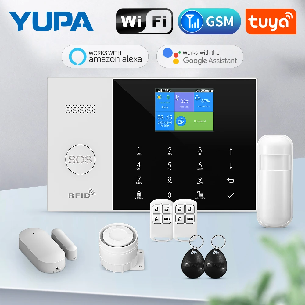 New Alarm Burglar System Wireless GSM for Home Security WiFi Wireless SOS One-click first aid Smart Life App Control