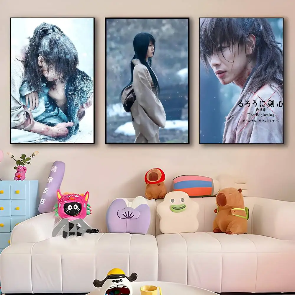 Japanese Hot Movie Anime R-Rurouni K-Kenshin The Beginning Posters HD Print Vintage Wall Art Decor for Home Study Room