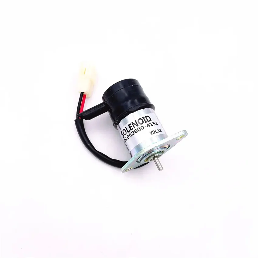 12V Stop Solenoid 052600-4151 16271-60012 Fits for Kubota Denso KX41H BX2200D BX23D Excavator Switch Solenoid Valve Accessories