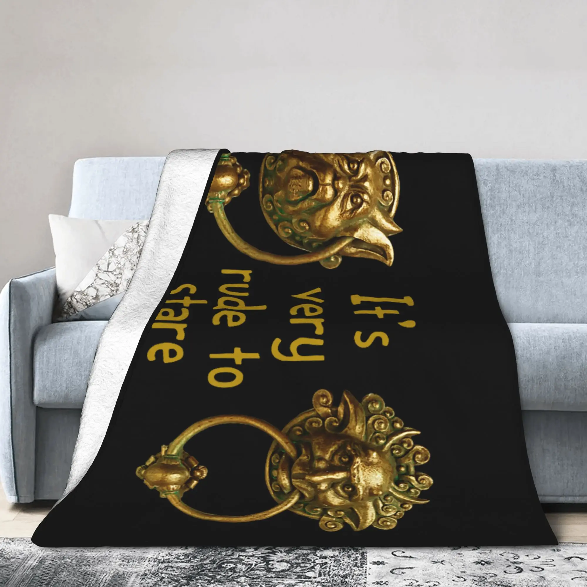 Labyrinths Rude Stare Door Knockers Wool Blankets Movie Creative Bedding Throw Blanket for Bedspread Soft Lounge Portable