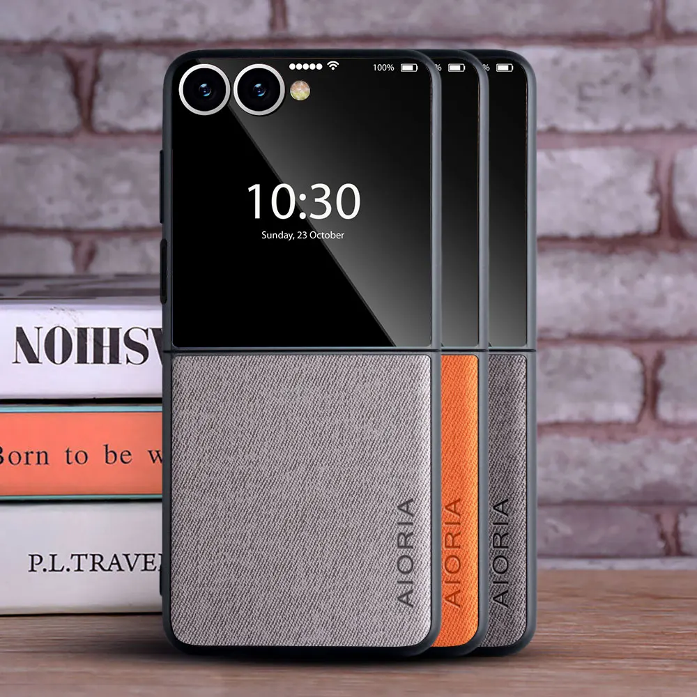 Etui na Samsung Galaxy Z Flip 7 6 5 4 3 5G Skórzane Master Twardy Tekstylny Skórzany Modny Pokrowiec na…