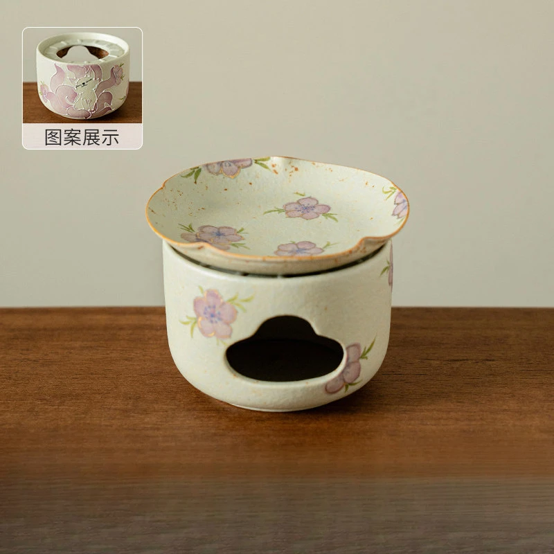 Hand-painted Nine-tailed Fairy Fox Tea Warmer Holder Alcohol Burner Stove Kettle Stand Baked Milk Jar Carbon Furnace Tea Service