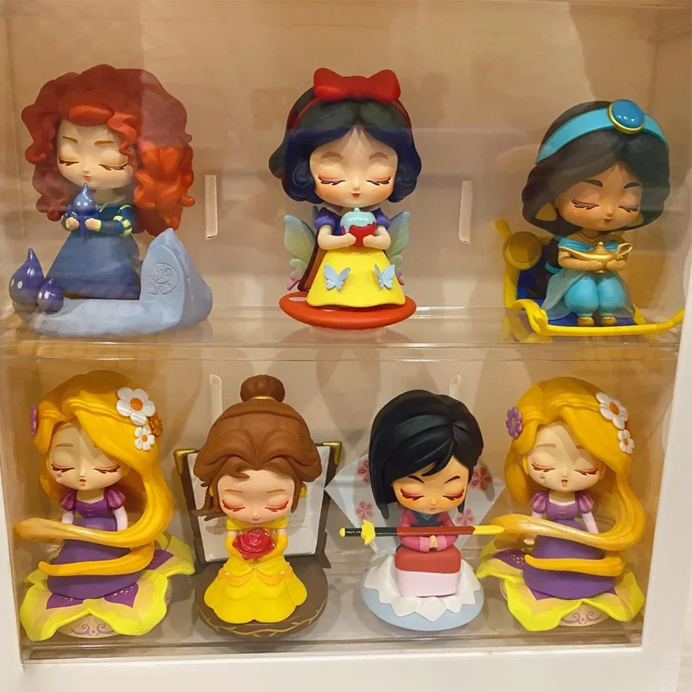 Disney Princess Becoming A Better Self Series Blind Box Cinderella Snow White Bell Anime Figure Mystery Box Model Kids Toy Gifts