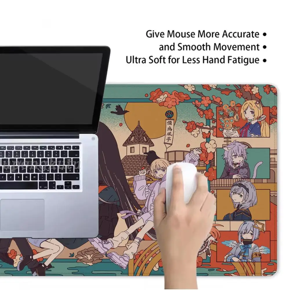 J Kufuutei Raden لوحة ماوس أنيمي كبيرة حصيرة مكتبية لوحة المفاتيح مريح مكتب المطاط الكمبيوتر عدم الانزلاق المضادة للفرش المنزل مخصص